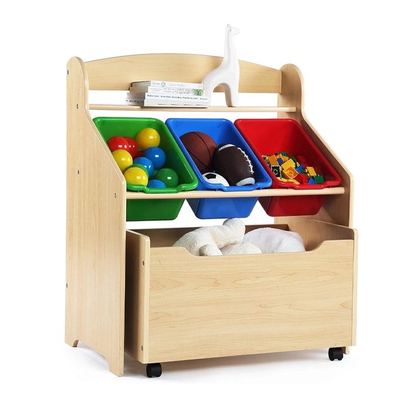 Storage Organizer with Rolling Toy Box