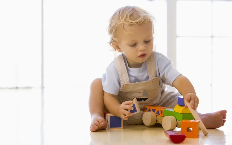Toddlers Play with Stem Toys