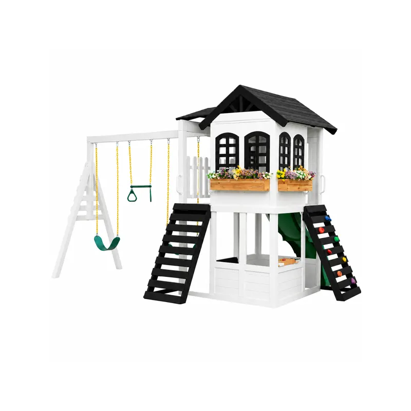 Playhouse with Swings and Slide